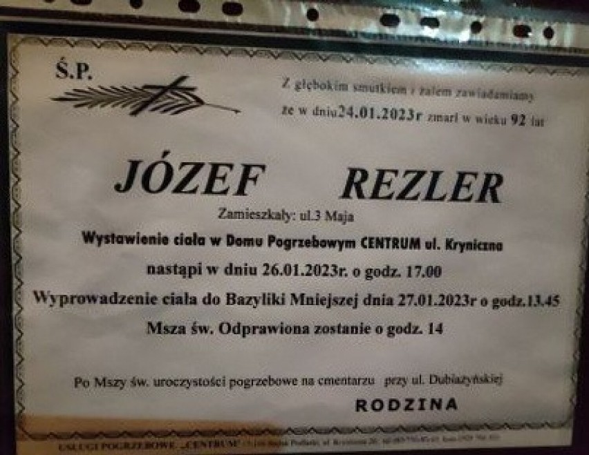 Zmarł Józef Rezler, wspaniały człowiek, sprawny lokalny polityk, wieloletni prezes Spółdzielni Mieszkaniowej w Bielsku Podlaskim