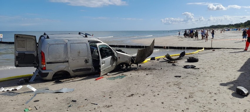 Wypadek na plaży w Łebie. Kierowca zbiegł