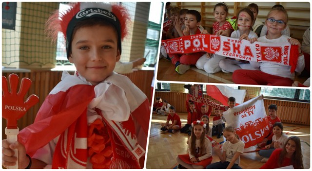 Dziś cała społeczność szkoły podstawowej w Wilczyskach pokazała, że wspiera i kibicuje polskiej reprezentacji