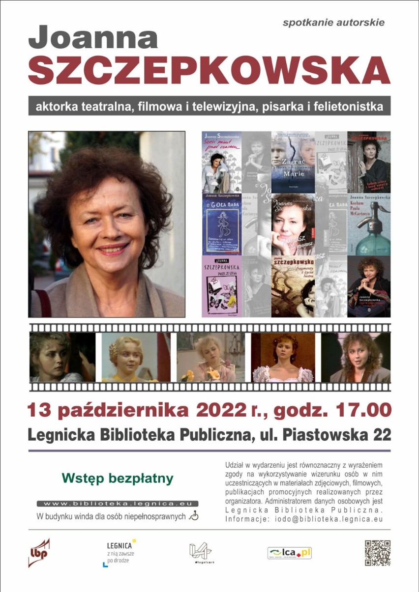 W czwartek w Legnicy spotkanie z Joanną Szczepkowską, wybitną aktorką i pisarką