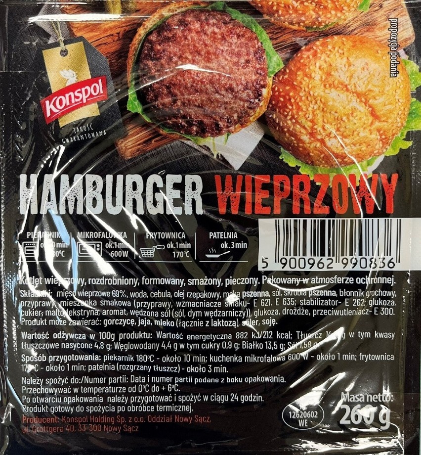 W hamburgerach wieprzowych znaleziono bakterie Listeria...