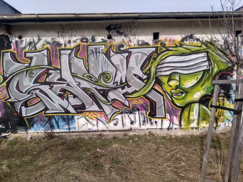 Wałbrzych: Galeria graffiti na ścianach garaży przy alei Podwale (ZDJĘCIA)