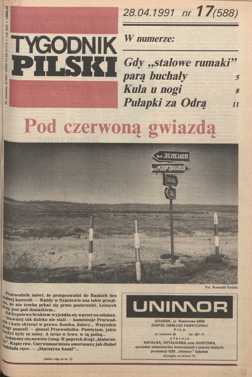 Czerwona gwiazda jeszcze świeci. Raban na deptaku i raczkująca Straż Miejska. Tygodnik Pilski, 1991 rok