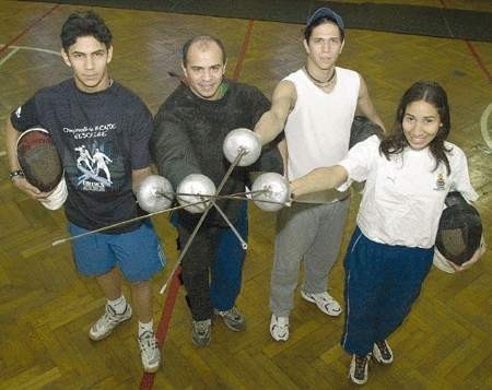 Od lewej Ruben Limardo, trener Ruperto Gascon, Wolfang Mejias i Maria Gabriela Martinez