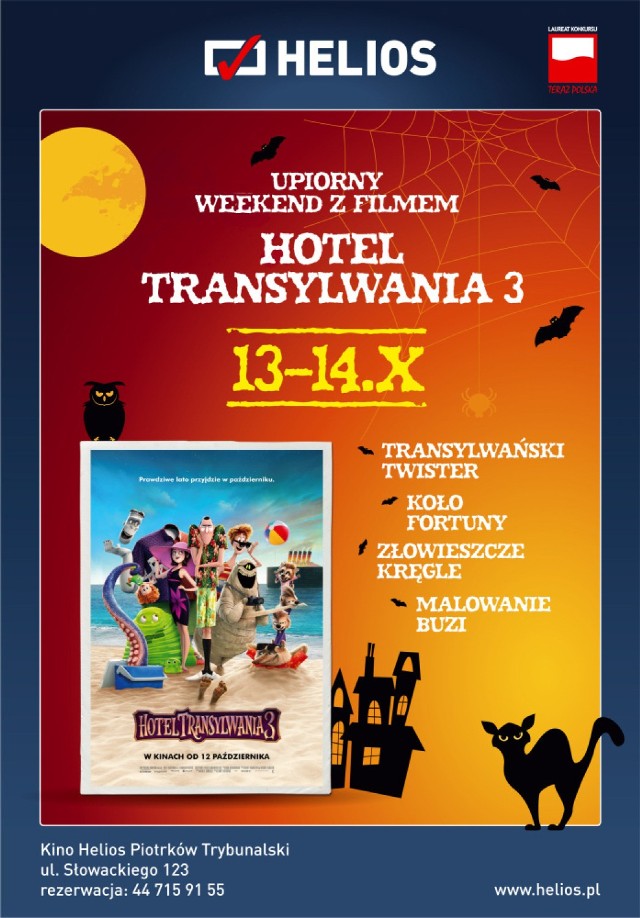 STRASZNIE fajne atrakcje w kinie Helios z okazji premiery filmu Hotel Transylvania 3