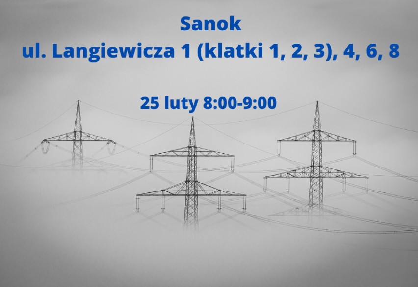 W Sanoku i okolicy przez kilka godzin nie będzie prądu.