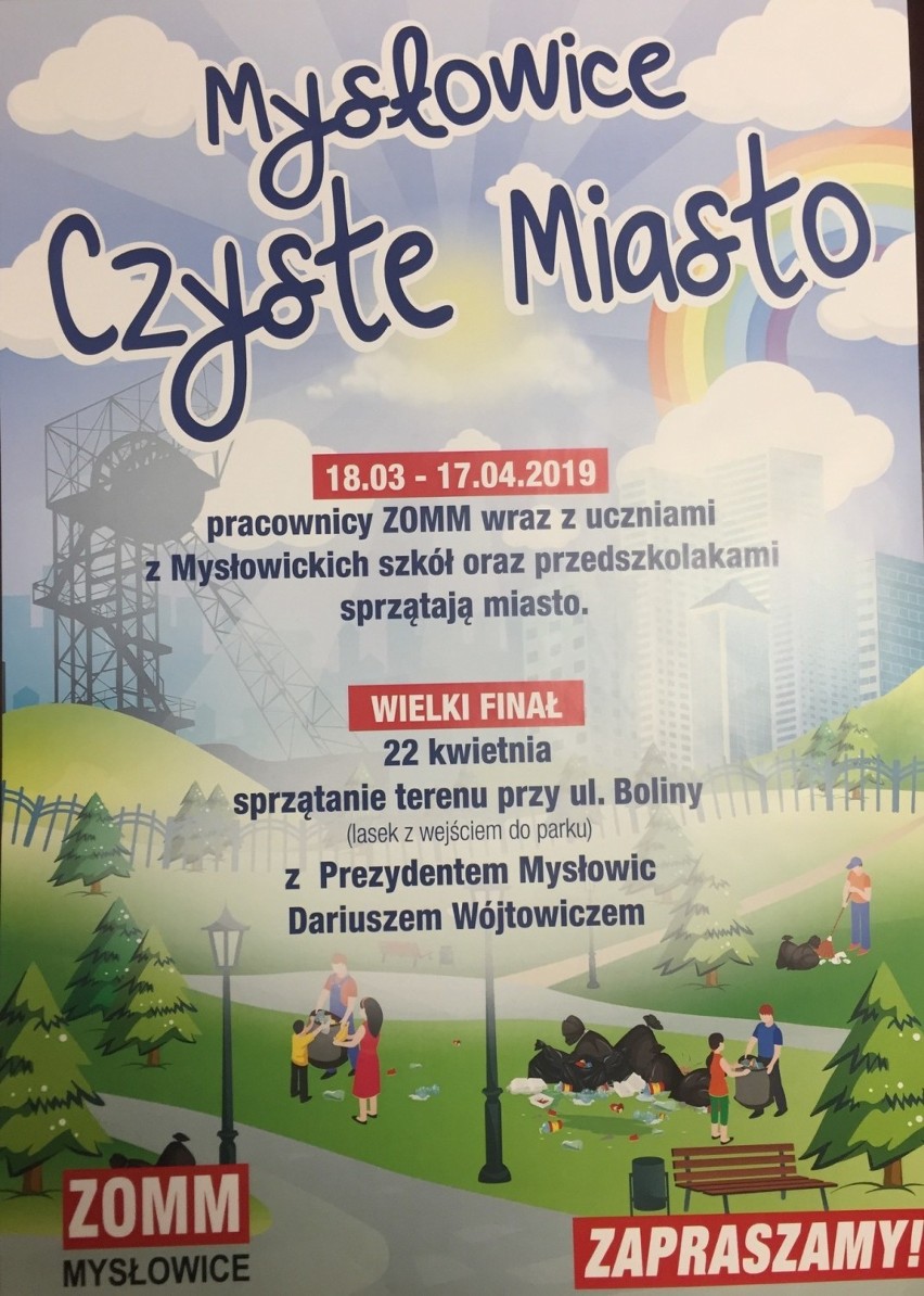 Plakat akcji "Czyste miasto: Mysłowice"