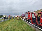 Groźny wypadek na autostradzie A1. Zderzenie trzech pojazdów. Są ranni. Interweniował śmigłowiec LPR