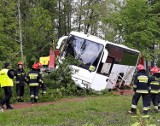 Wypadek autobusu szkolnego w Rudzie Śląskiej [ZDJĘCIA] Kierowca miał zawał. Troje dzieci trafiło do szpitala