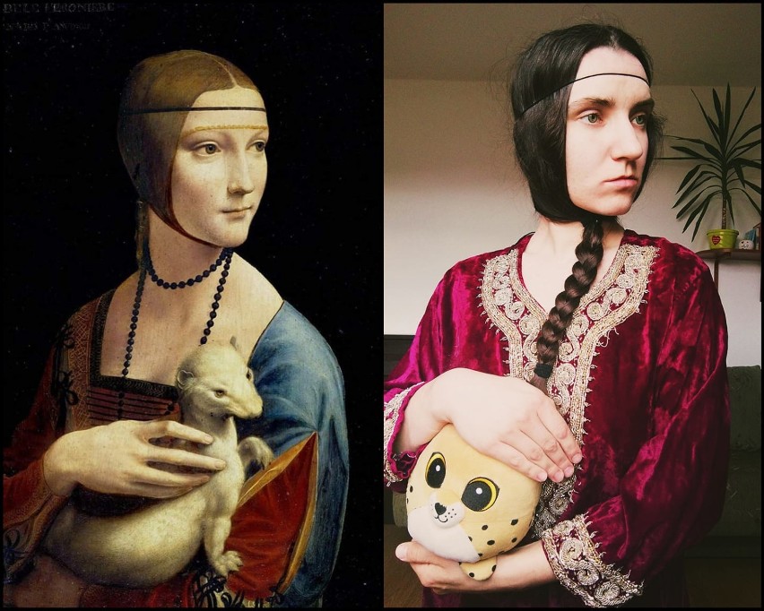 Oryginał: Leonardo da Vinci „Dama z gronostajem” i wersja...