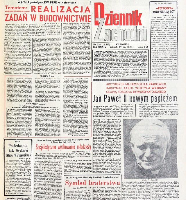 W ten sposób poinformowaliśmy 17.10.1978 r. o wyborze naszego papieża