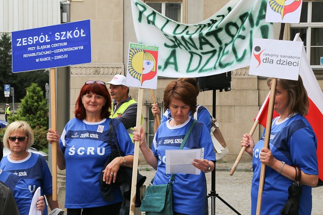 Pikieta Solidarności przeciwko prywatyzacji uzdrowisk