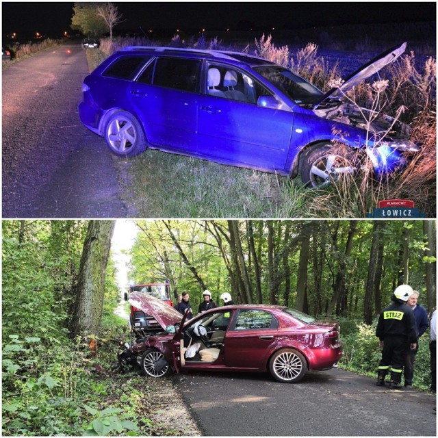 Na górnym zdjęciu mazda, na dolnym zaś uszkodzona alfa romeo