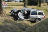 Wypadek w gminie Łuków: 38-latka zasłabła za kierownicą.  Auto koziołkowało i uderzyło w drzewo