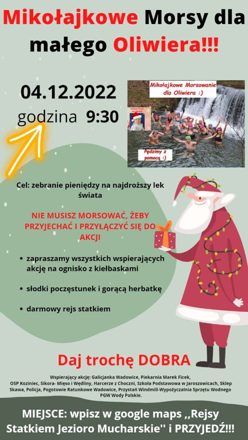 W Mucharzu przeniosą się do epoki lodowcowej. To za sprawą morsów, kwestujących dla Oliwiera Komana. Potrzeba jeszcze 4 mln zł!