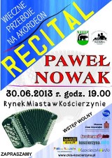 Recital akordeonowy - Paweł Nowak 30 czerwca na rynku w Kościerzynie