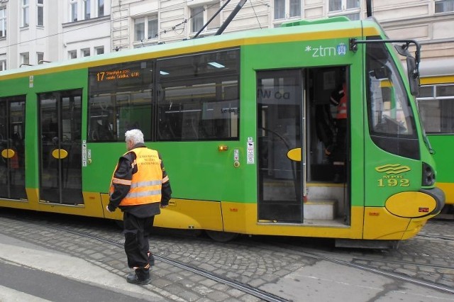 Wykolejenie tramwaju przy Okrąglaku