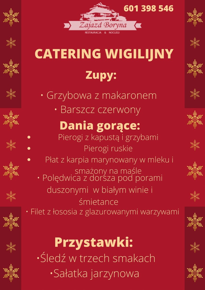 Catering wigilijno- świąteczny w Wieluniu i okolicach. Zobacz menu lokalnych restauracji