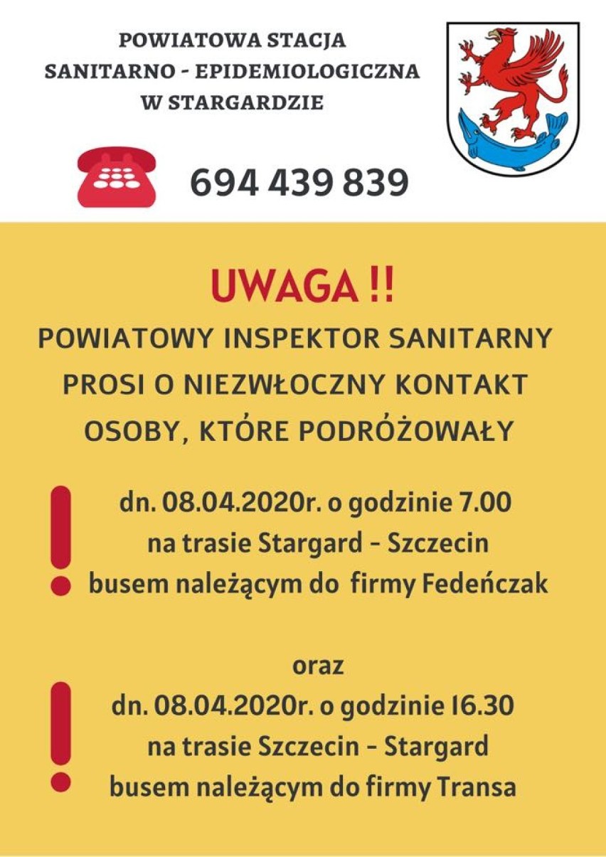 Koronawirus w Stargardzie. Uwaga, pasażerowie busów na trasie Stargard - Szczecin, Szczecin - Stargard! Ważny komunikat sanepidu