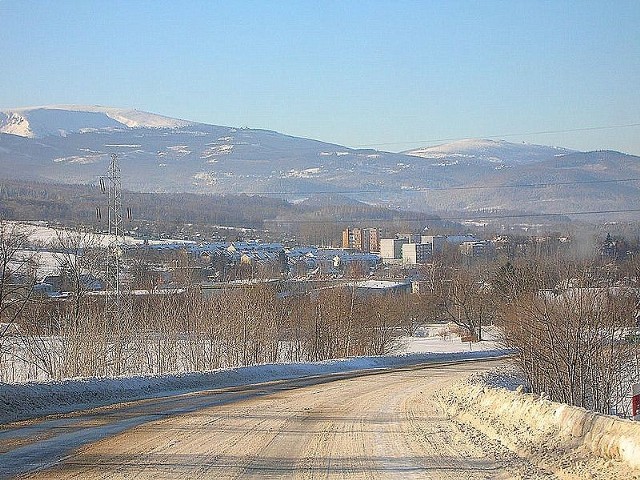 Kowary - Widok z trasy z Wałbrzycha