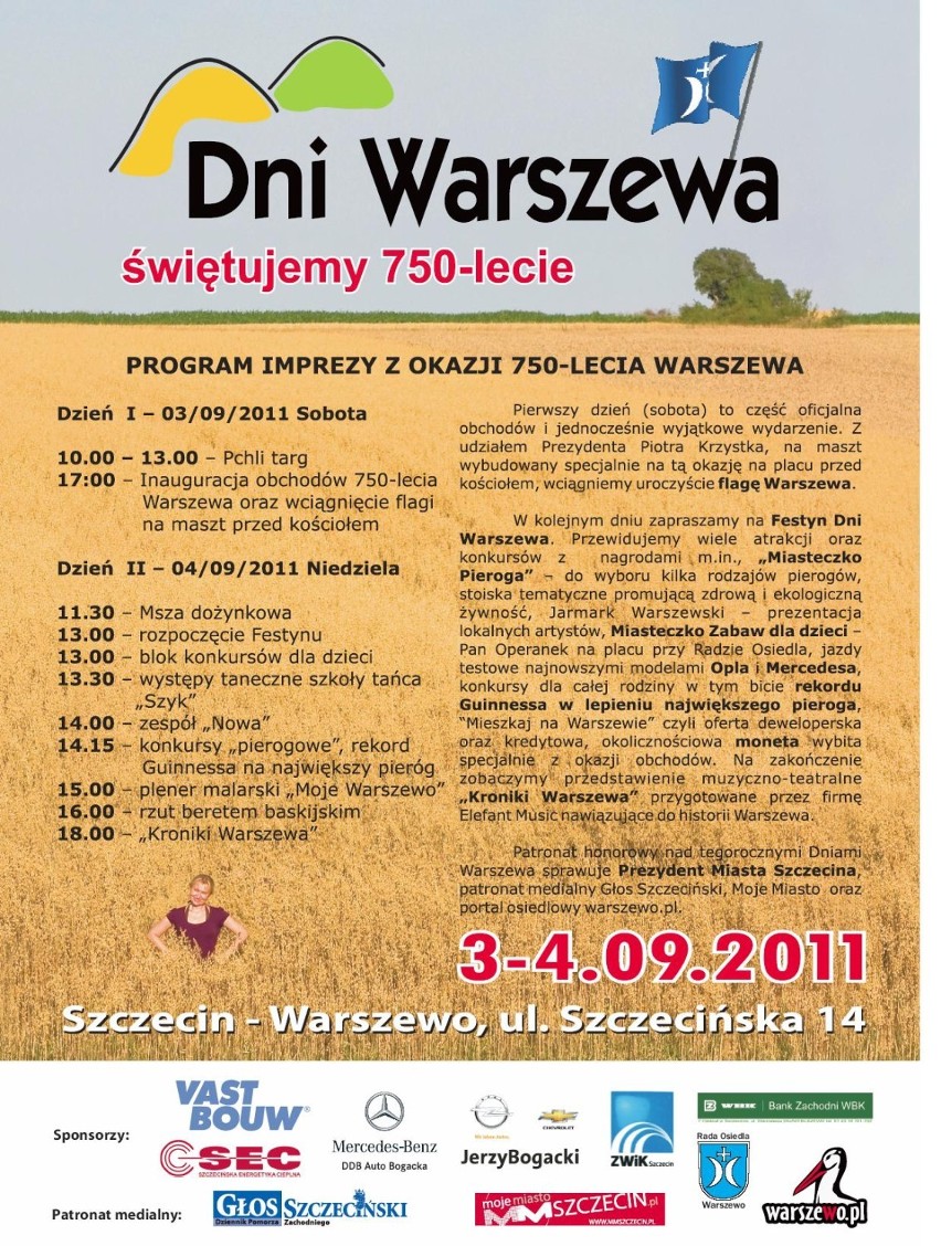 Program 750-lecie Warszewa. Dni Warszewa 2011