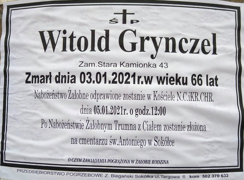 Oni odeszli w ostatnich tygodniach. Nekrologi z Sokółki i okolic 