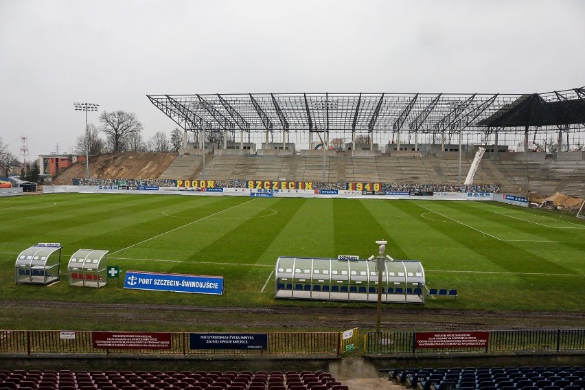 Budowa stadionu Pogoni Szczecin - 6 marca 2020 r.