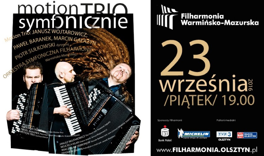 Akordeonowe „Motion Trio” wystąpi w Filharmonii Warmińsko-Mazurskiej