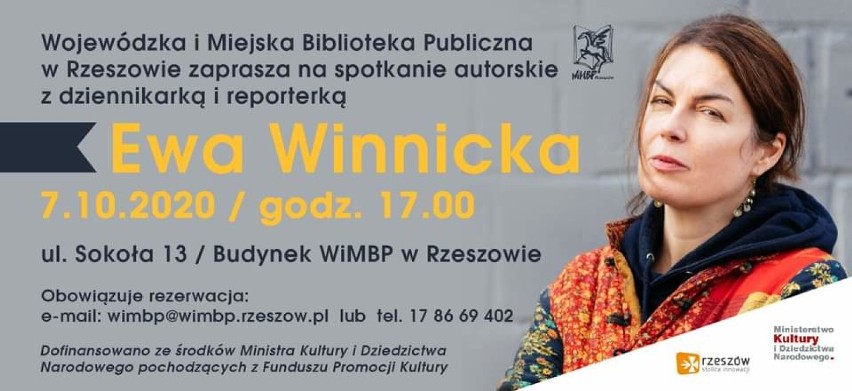 Ewa Winnicka będzie gościem czytelników WiMB w Rzeszowie.