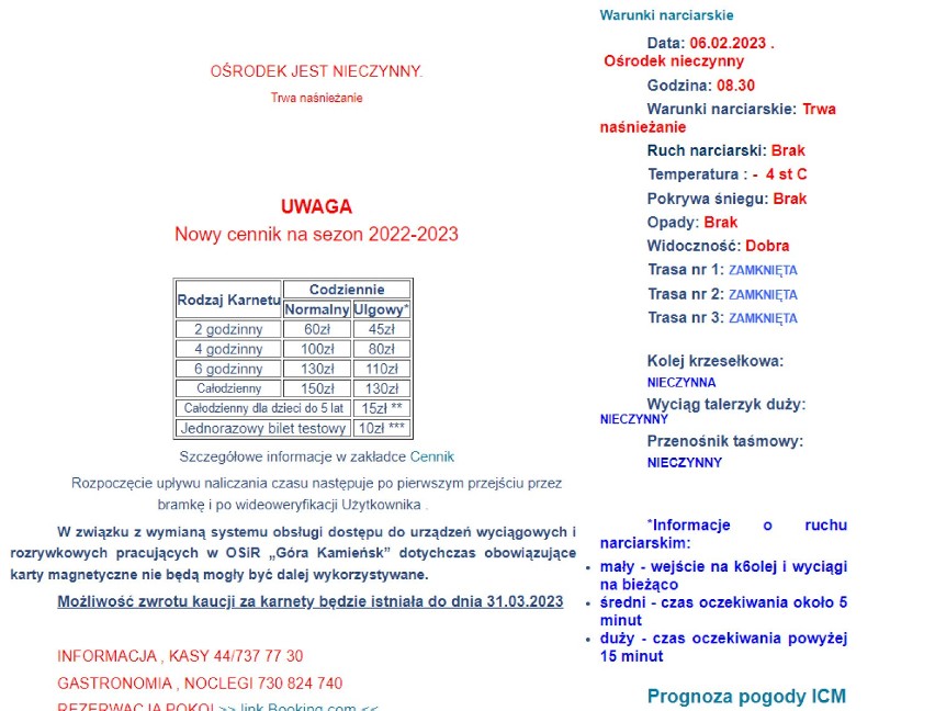 Trwa naśnieżanie stoku w ośrodku Góra Kamieńsk