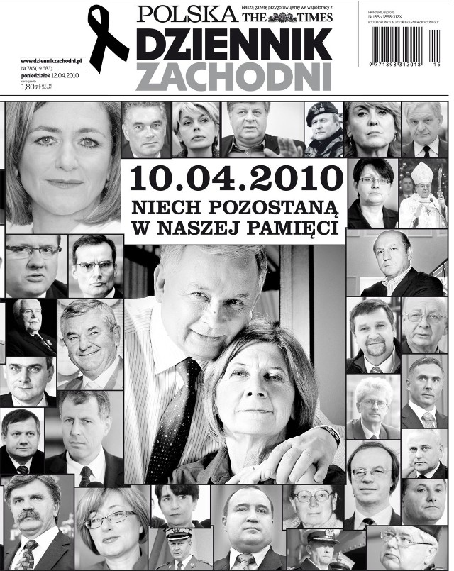 Katastrofa smoleńska Dziennik Zachodni z 12.04.2010