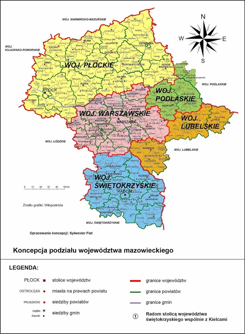Koncepcja podziału województwa mazowieckiego