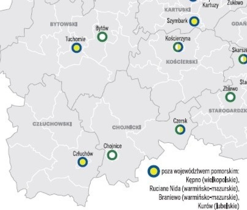 Mapa kibiców na Pomorzu. Gdzie kibicuje się Arce Gdynia, a gdzie Lechii Gdańsk. Zobacz mapę sympatii piłkarskich!