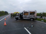 Poważny wypadek na autostradzie A1 pod Grudziądzem. Zderzyły się dwa samochody [zdjęcia]