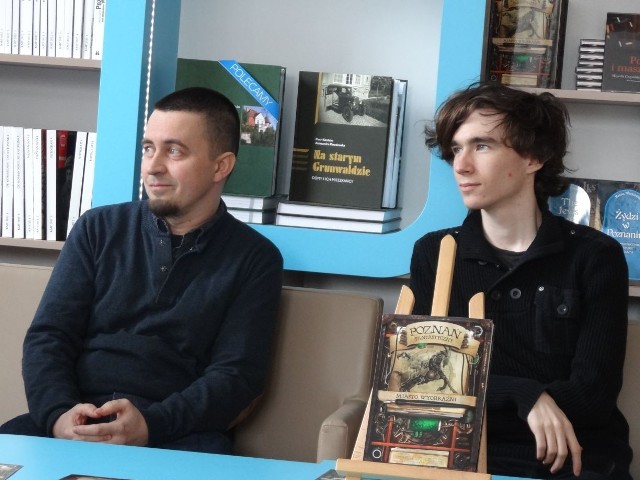 Pomysłodawca konkursu, Mateusz Malinowski oraz autor jednego z opowiadań, Jakub Biernacki