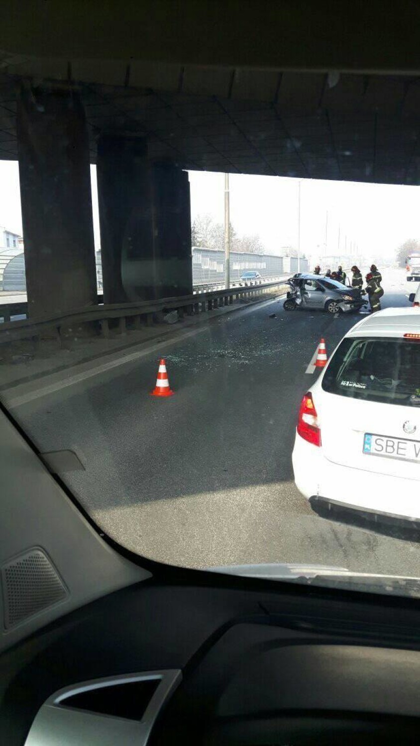 Wypadek na DTŚ w Chorzowie. Wszystkie pasy w stronę Gliwic zablokowane