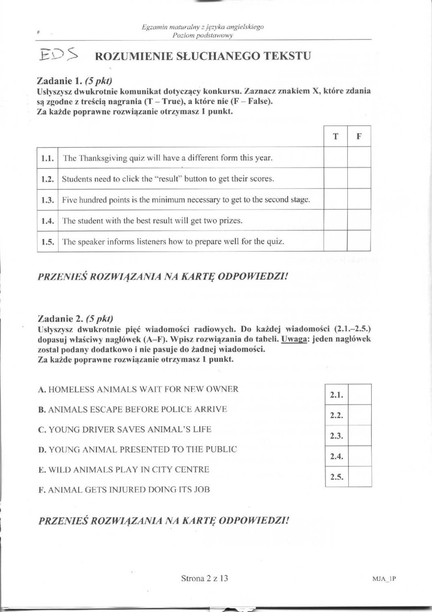 MATURA Z JĘZYKA ANGIELSKIEGO. Egzamin 6 maja [arkusze i odpowiedzi]