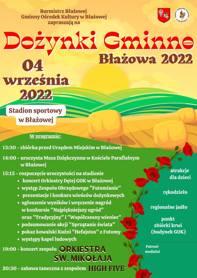 Impreza odbędzie się 4 września na miejscowym stadionie w Błażowej.