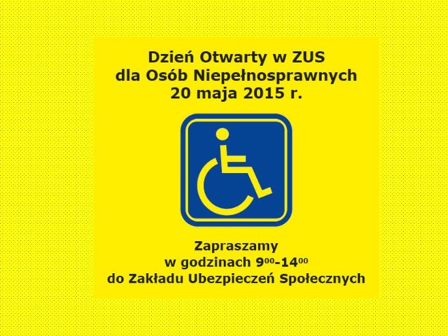 ZUS w Kole zaprasza na Dzień Otwarty dla Osób Niepełnosprawnych