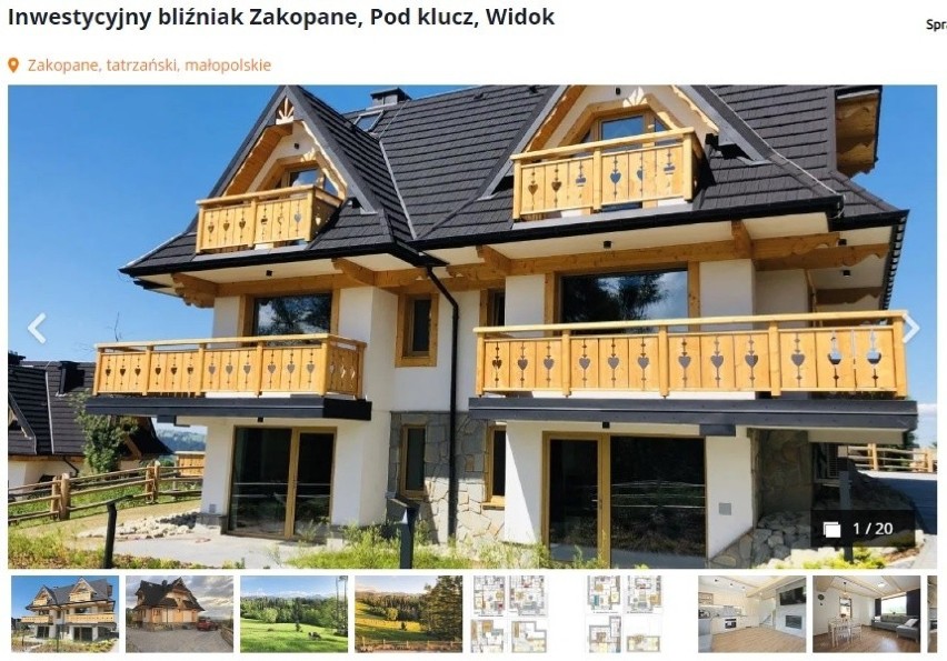 3 770 000 zł - bliźniak w Zakopanem 

Apartamenty przy ulicy...