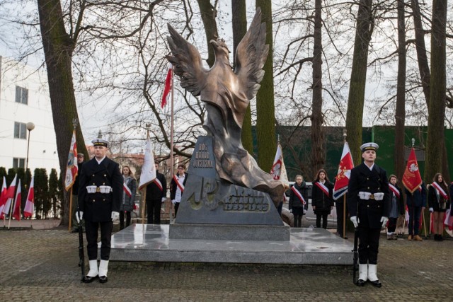 14.02.2019 - uroczystości przy pomniku Armii Krajowej w Sopocie, związane z 77. rocznicą powołania AK