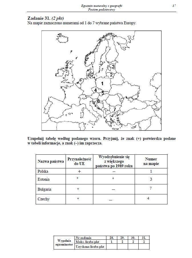 Matura 2013. Geografia - poziom podstawowy [ARKUSZE, ODPOWIEDZI]