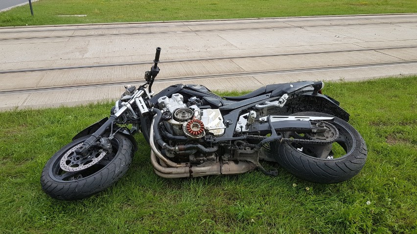 Wypadek motocyklisty na Retkini