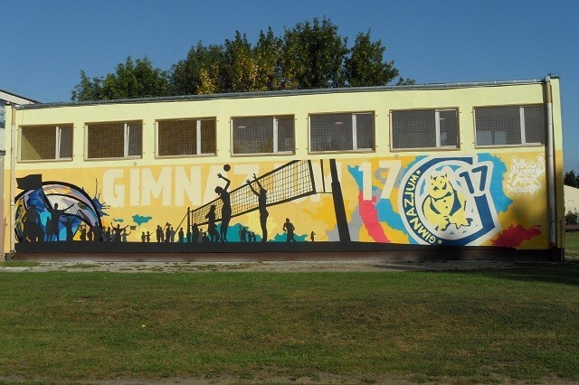Zobacz graffiti na Gimnazjum nr 17. Ozdobiło ono ścianę sali gimnastycznej [FOTO]