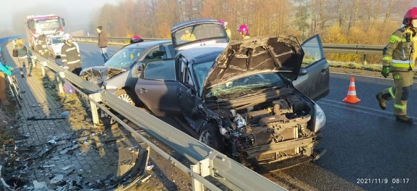 Wypadek dwóch samochodów w Szynychu w powiecie grudziądzkim