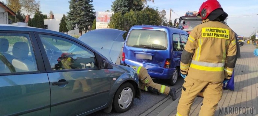 Zderzenie dwóch samochodów w Lędzinach.