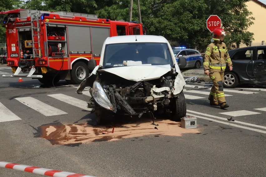 Wypadek na ulicy Lotniczej w Legnicy.