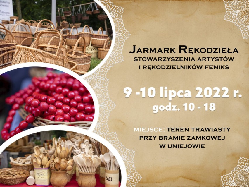 Jarmark rękodzieła w Uniejowie w weekend 9-10 lipca