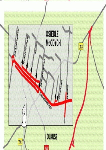 Taki przebieg będzie miała obwodnica Olkusza. Nie wszystkim ta trasa się podoba. Niezadowoleni są mieszkańcy os. Młodych