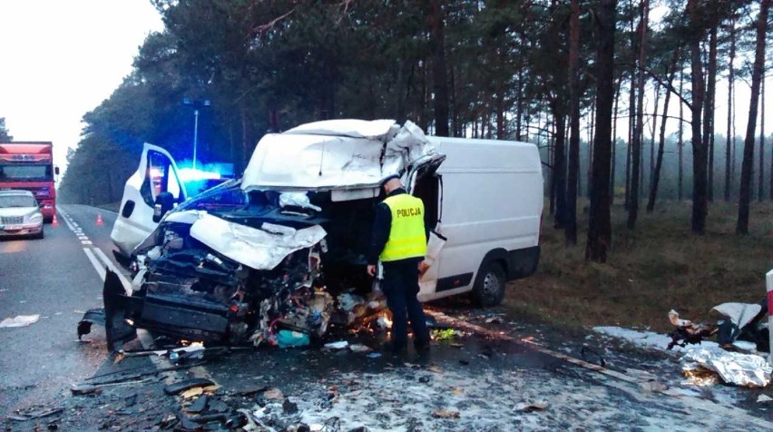 Tragiczny wypadek pod Bydgoszczą. Nie żyje kierowca busa [zdjęcia]